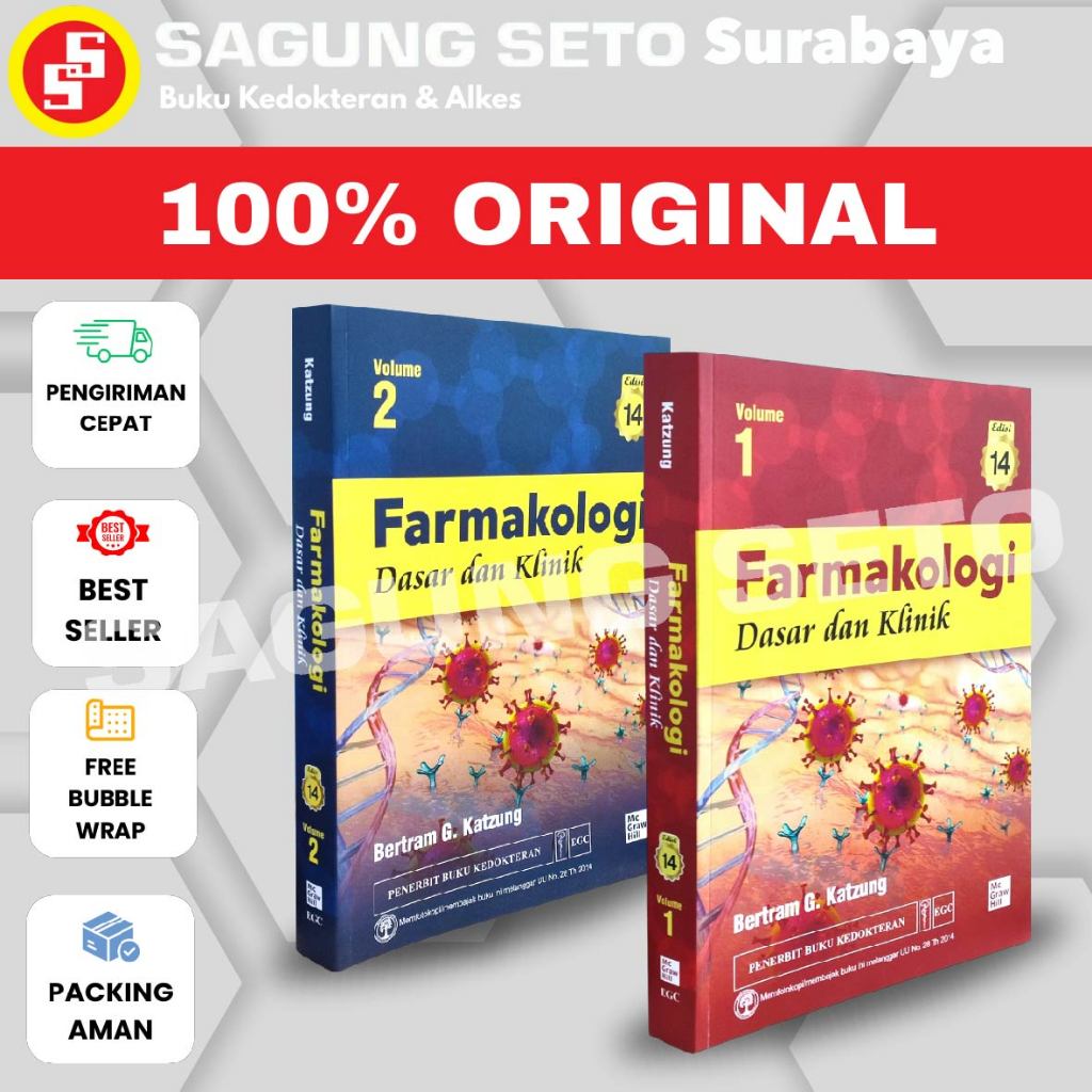 BUKU FARMAKOLOGI DASAR DAN KLINIK EDISI 14 SET (2 BUKU) - KATZUNG