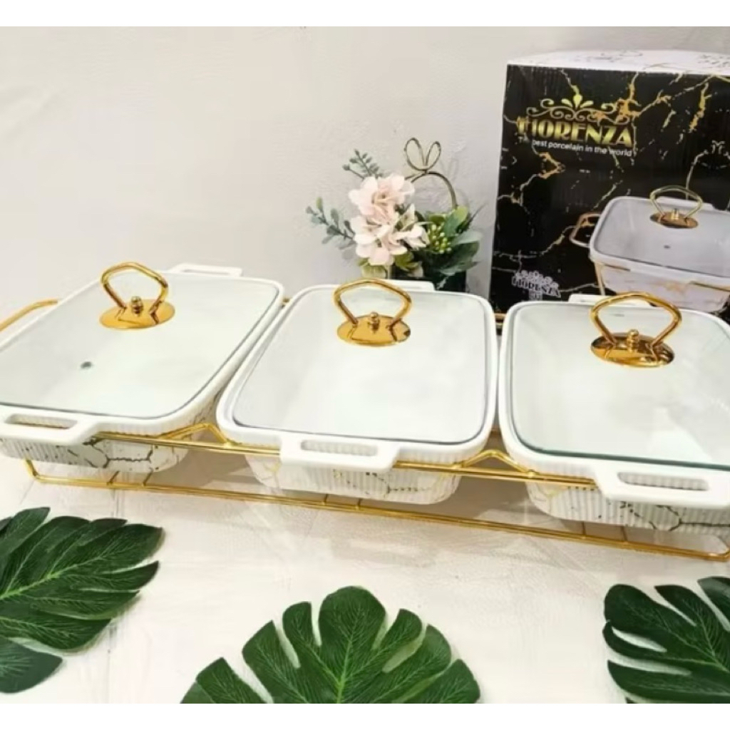 PRASMANAN PEMANAS KERAMIK FIORENZA MARBLE (1 SET ISI 3 PCS)