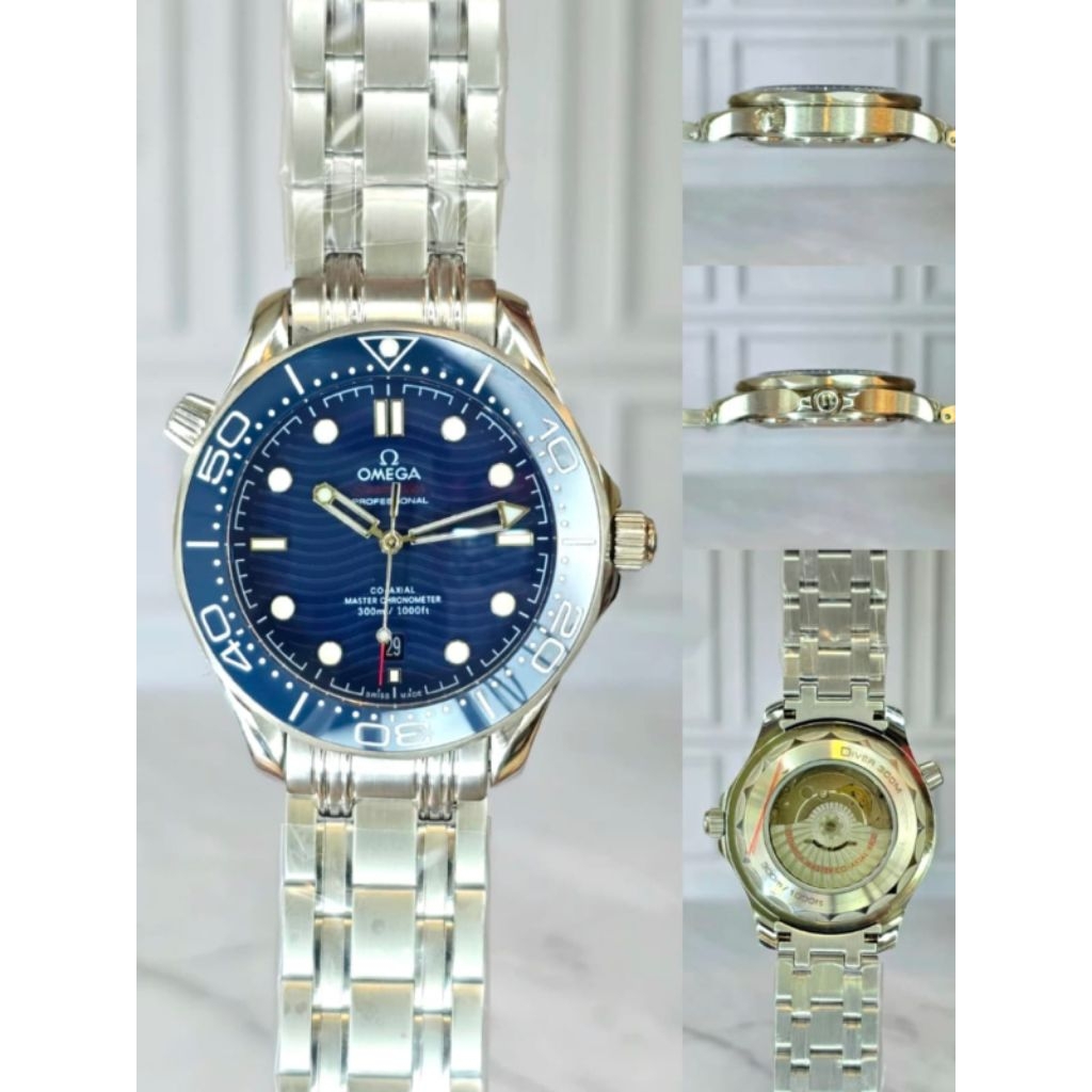 Jam tangan pria OMG automatic 42mm Diver seamaster stainless steel japan