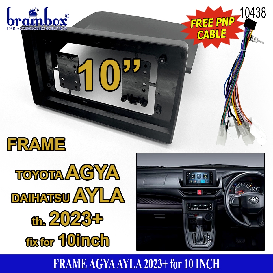 Frame Head Unit Android Toyota Agya & Daihatsu Ayla 2023+ 10 Inch Bingkai Panel TV Mobil