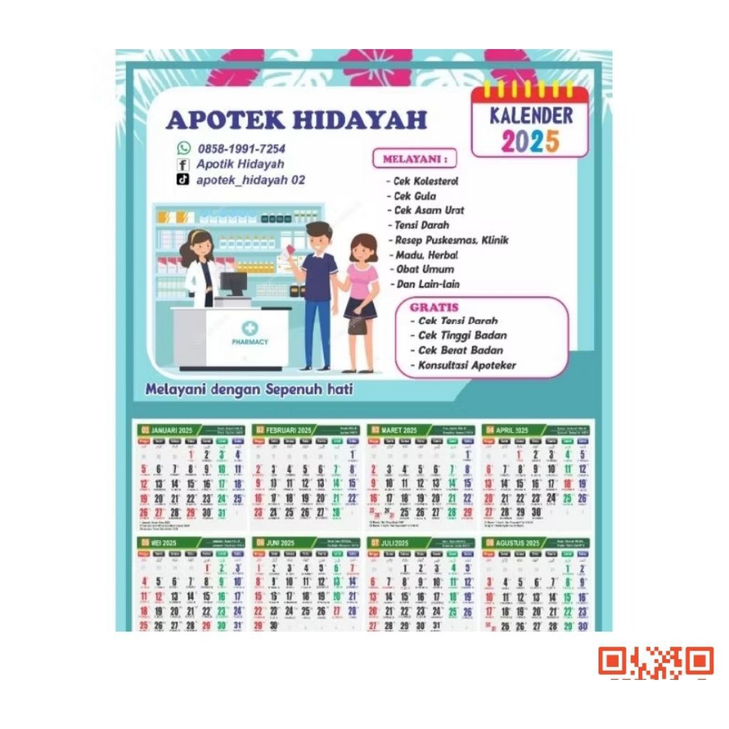 sp E Kalender 2025/Kalender Custom  / Kalender Soufenir Bidan /Kalender Soufenir dokter