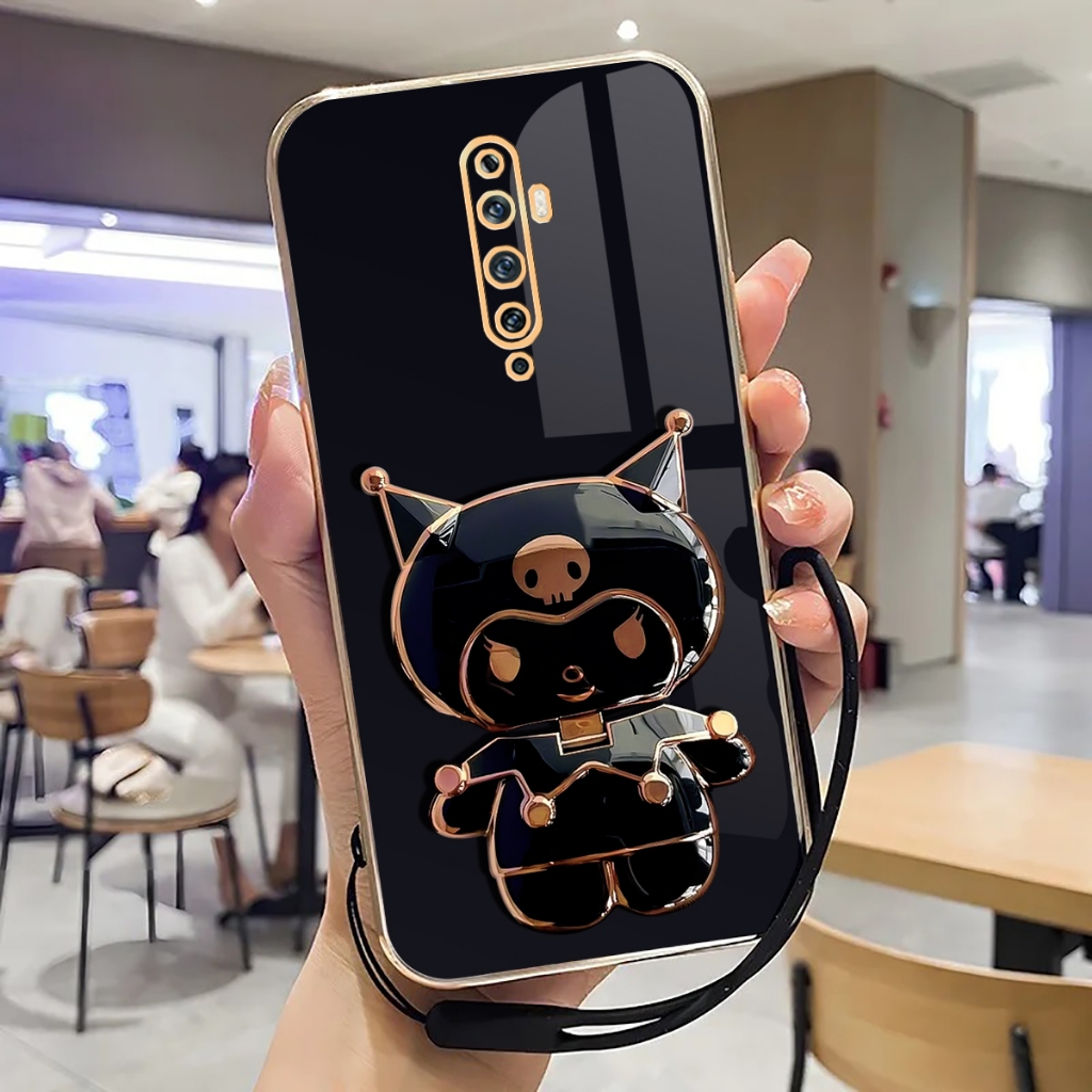 Case Oppo Reno 2F, 2Z Softcase With Stand Mirror Silikon Luxury Plating