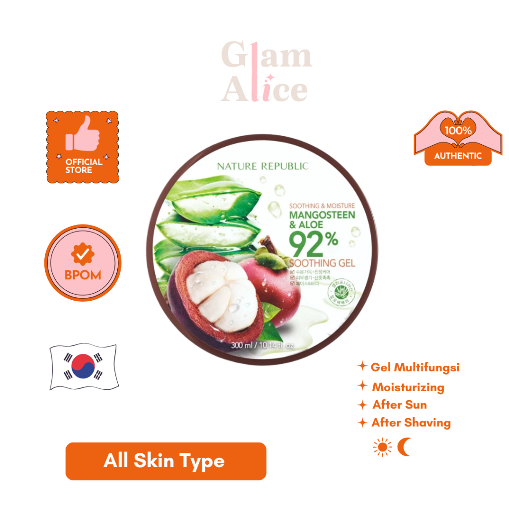 NATURE REPUBLIC MANGOSTEEN & Aloe Vera 92% Soothing & Moisture Gel 300ml