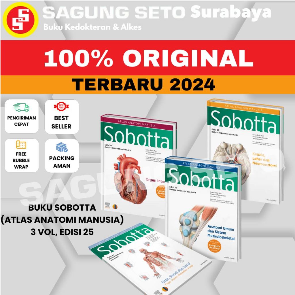 BUKU SOBOTTA ATLAS ANATOMI EDISI 25 3-VOLUME TAHUN 2024 BAHASA INDONESIA - PAULSEN