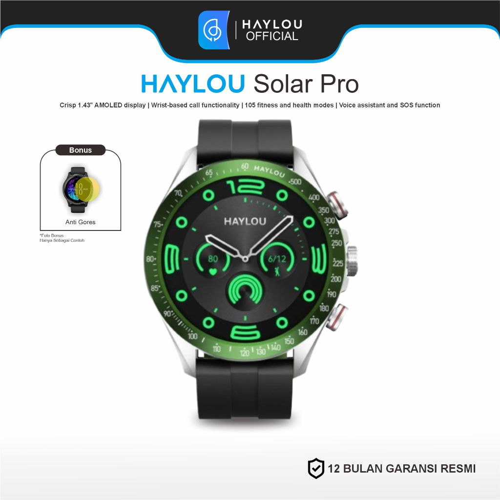 Haylou Solar Pro LS18 Smartwatch Canggih dengan fitur AOD 2atm