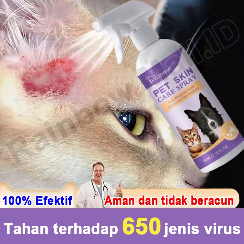Obat jamur kucing Spray Obat kurap kucing Obat gatal anjing Obat scabies kelinci, Jamur, Ringworm, D