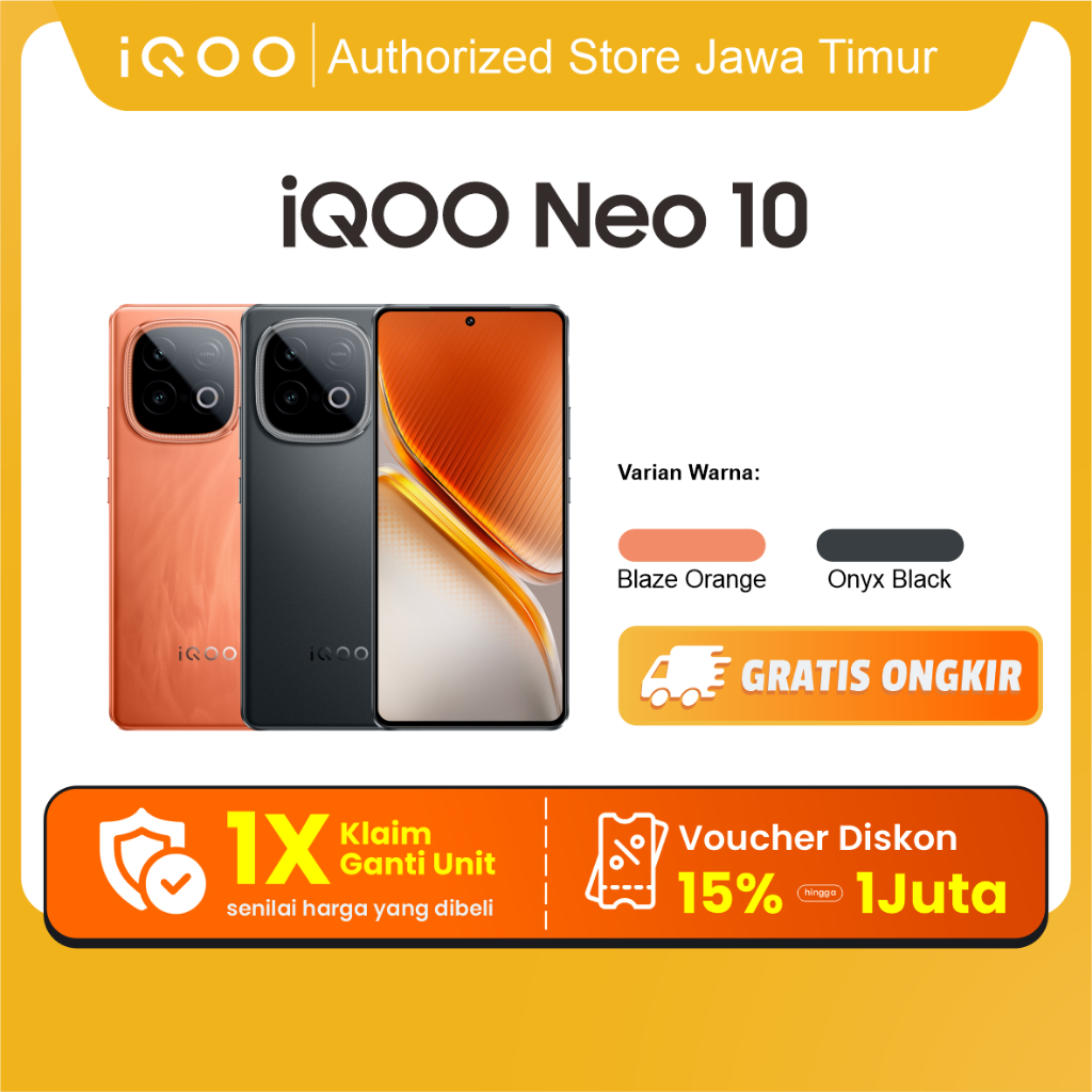 vivo iQOO Neo 10 [BISA NSTAN PENGIRIMAN], 1st Snapdragon 8s Gen 4 + Q1 (Dual Chipset), 7K VC Cooling