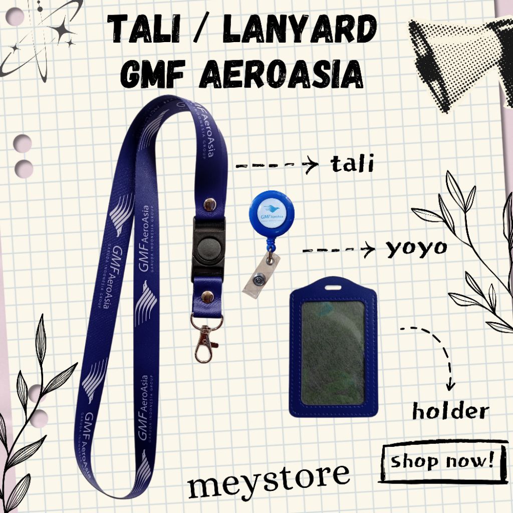 READY Lanyard GMF AEROASIA Navy [STOCK MELIMPAH] Termurahhh