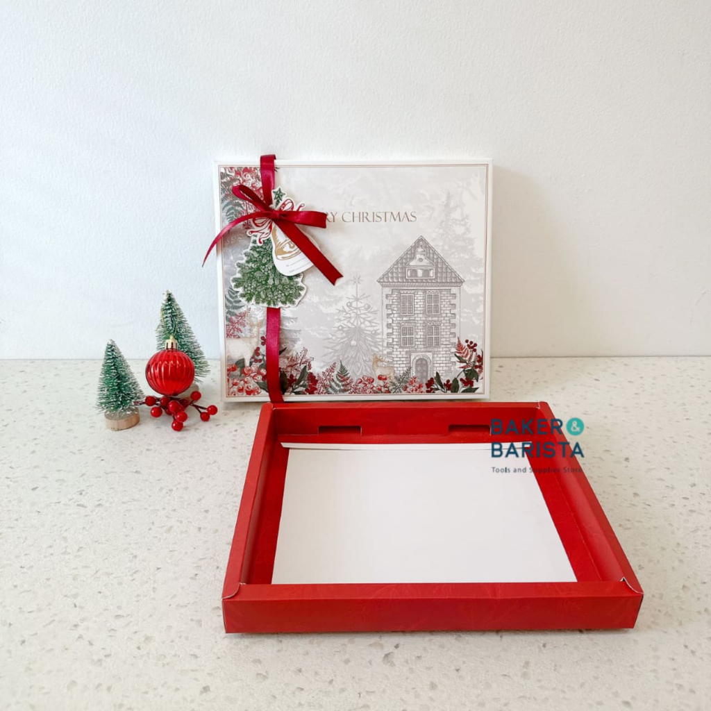 Xmas Box Nastar Star / Kotak Sekat Nastar Natal / Box Nastar Natal Sekat Mika kue kering hampers Gif