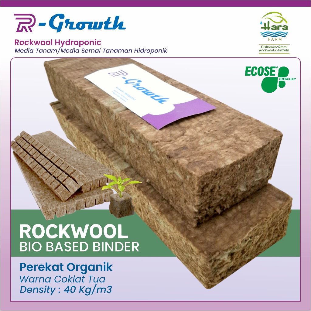Rockwool Hidroponik R-Growth Bio Based Binder