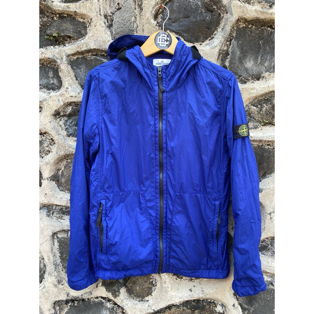 overshirt stone island nylon hoodie blue