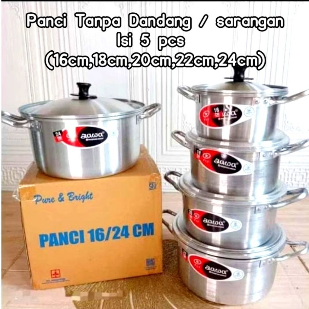 Panci jawa maspion susun 5 16/24 TD (Tanpa Dandang) / panci masak jawa maspion / panci aluminium jaw