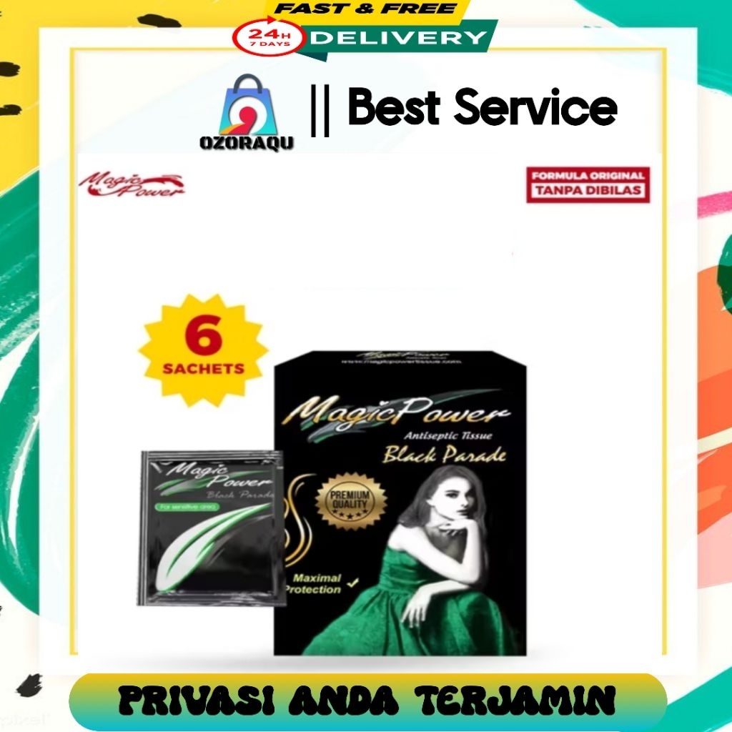 Tissue Tisu Magic Power Black Parade Isi 6 Sachet