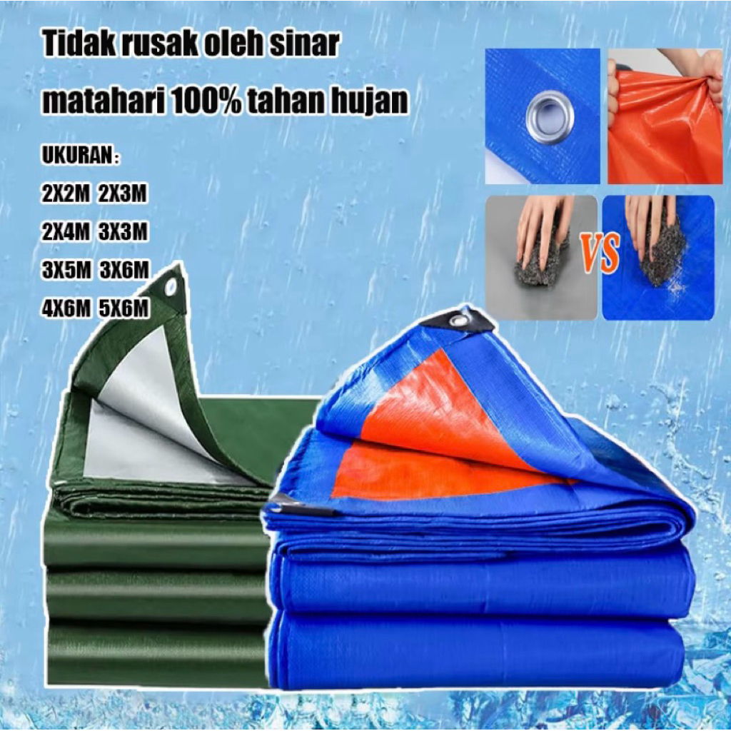 TERPAL TENDA BIRU TEBAL UKURAN BESAR 4x6meter