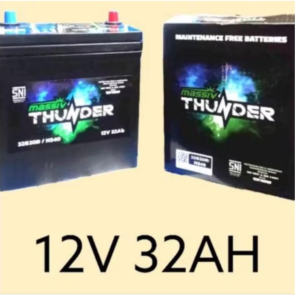 Aki Mobil Merek Thunder NS40 12V32AH ORIGINAL ACCU KERING