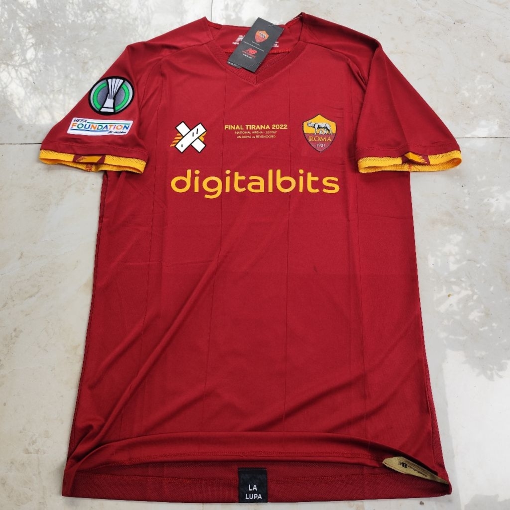 Jersey AS Roma Home 2021/22 Player Issue Final UECL Tirana
