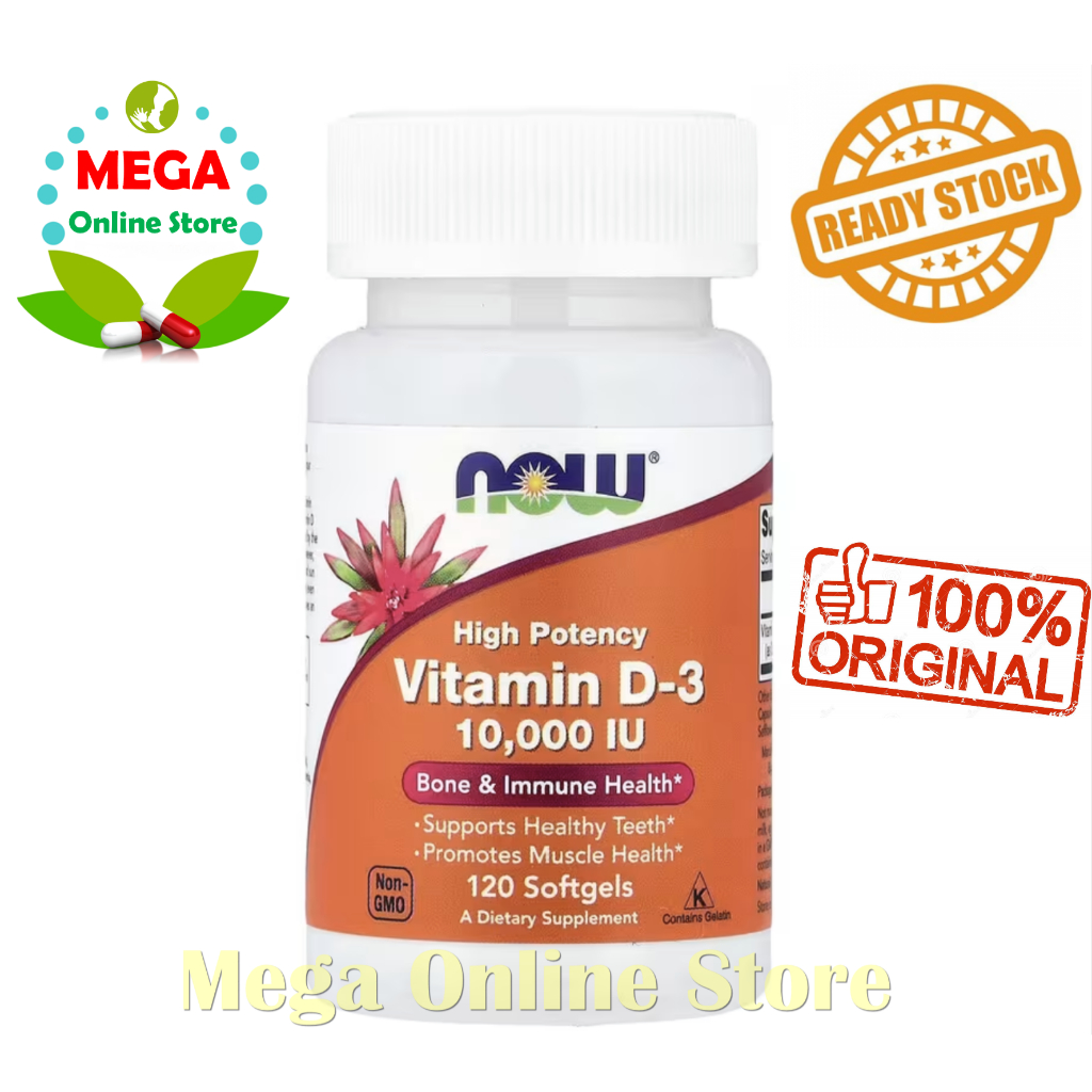 NOW Vitamin D3 10000 IU High Potency 120 Softgels