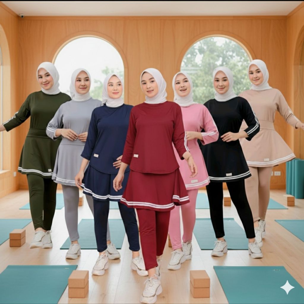 Baju Senam Muslim Wanita / Baju Olahraga Wanita / Baju Senam Muslim / Baju olahraga airis / Setelan 