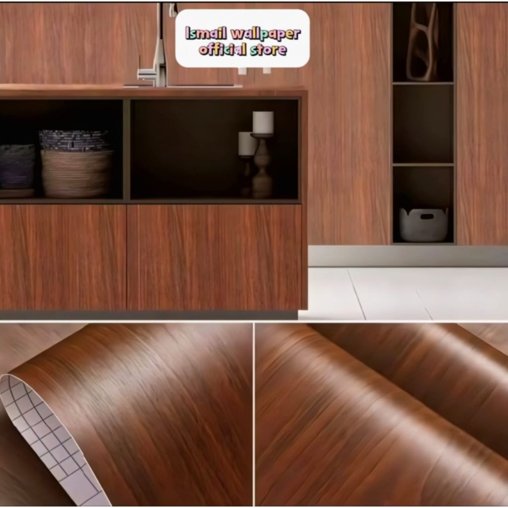 Sticker  Dinding Serat Kayu  Stick Kitchen set