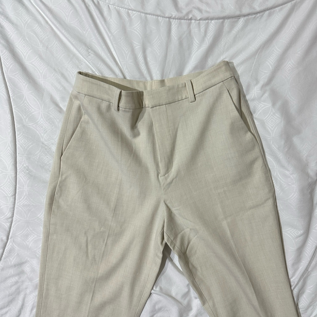 [PRELOVED] UNIQLO - SMART ANKLE PANTS (BLACK) & EZY ANKLE PANTS (CREAM) (2WAY STRETCH)