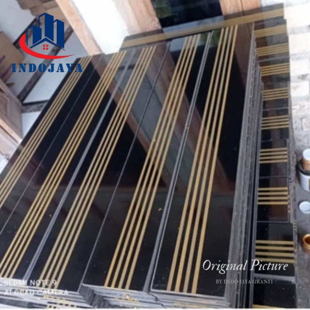 stepnosing list plint 10x60 hitam polos garis gold 3/4 granit plint plent custom