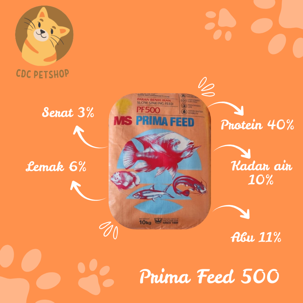 Prima Feed 10kg PF1000 PF800 PF500 Pakan Benih Pelet Bibit Benih Ikan Koi Lele Gurami Patin