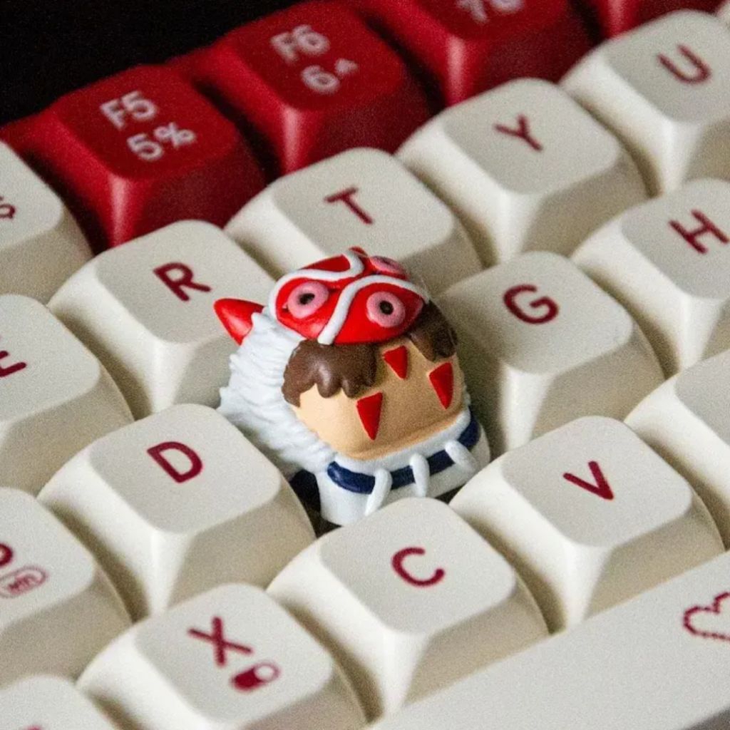 Princess Mononoke Artisan Keycap — Studio Ghibli Artisan Resin Keycap for Mechanical Keyboard