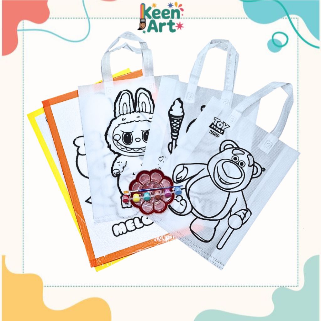 Paket lukis styrofoam dan tas spundbond free alat lukis lengkap