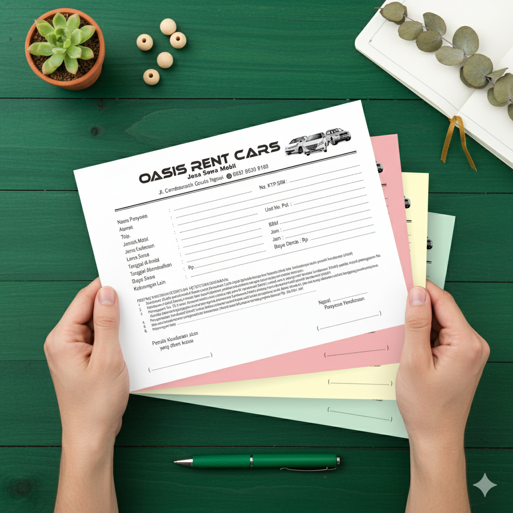 CETAK NOTA SEWA MOBIL / KWITANSI RENTAL MOBIL CUSTOM