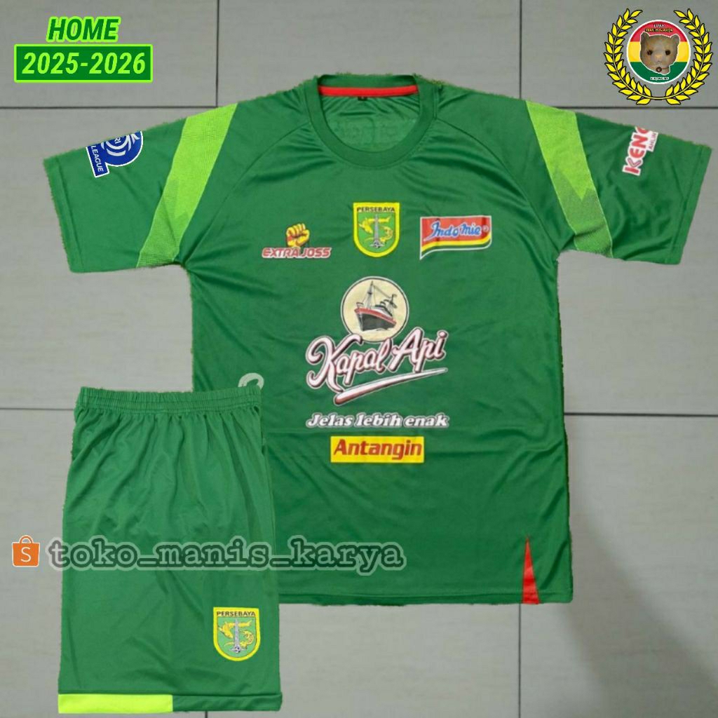 SETELAN DEWASA PERSEBAYA 2025 / 2026 HIJAU JERSEY CELANA BRI SUPER LEAGUE TERBARU LOKAL