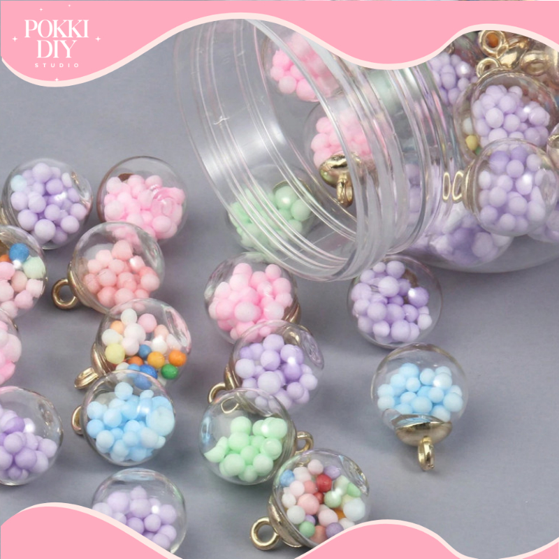 Aksesories 1pcs Liontin Bola Kaca Transparan Bola Bola Dapat Digunakan Untuk Perhiasan Diy Untuk Mem