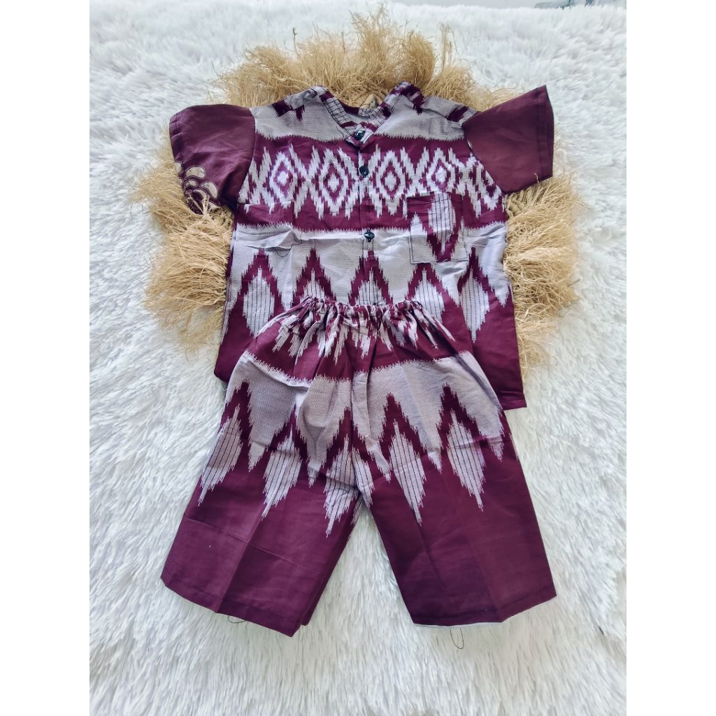 setelan batik anak laki-laki usia 0-2 tahun / baju batik anak laki-laki