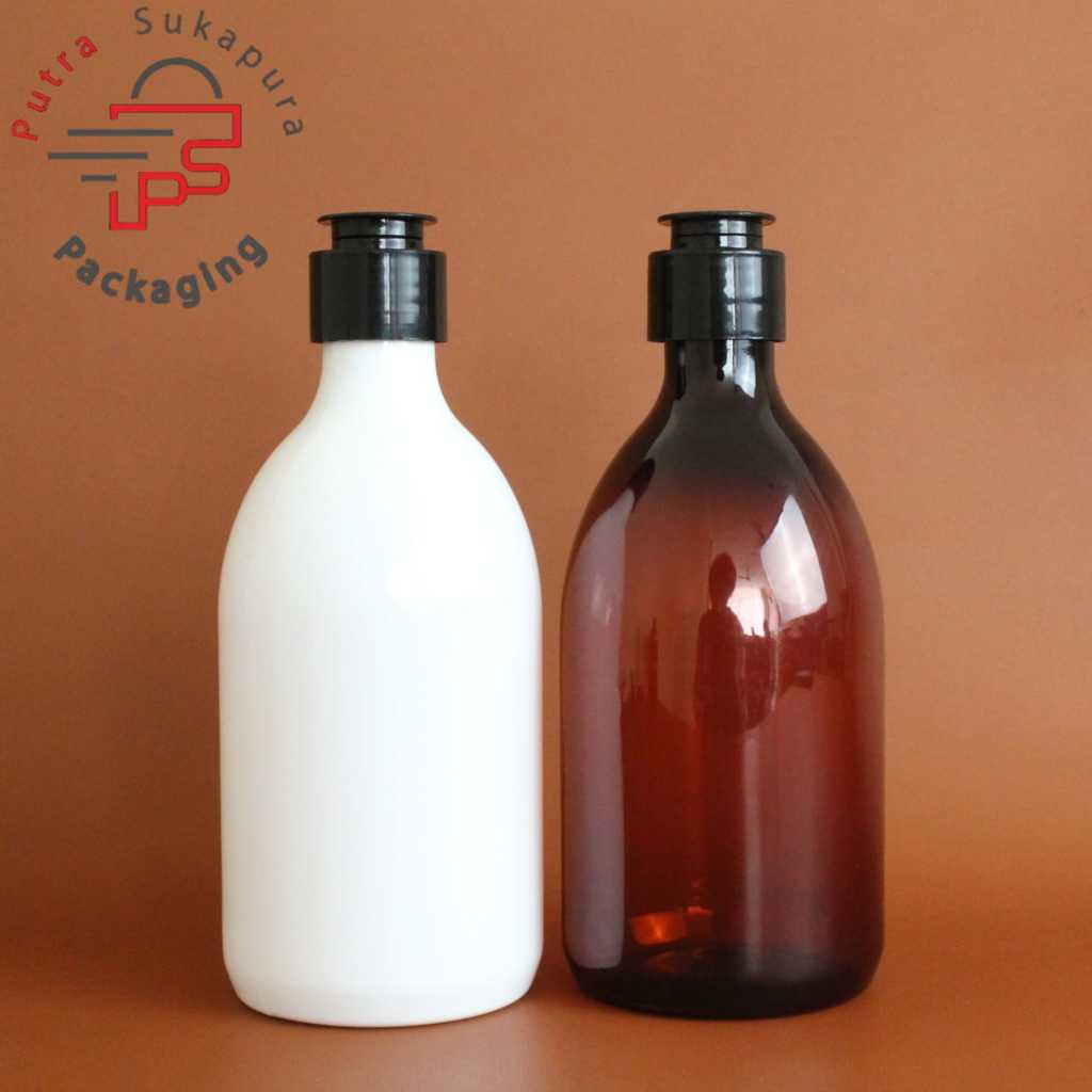 Botol fliptop 300ml oval /botol fliptop 300ml/fliptop neck 24 hitam jamur