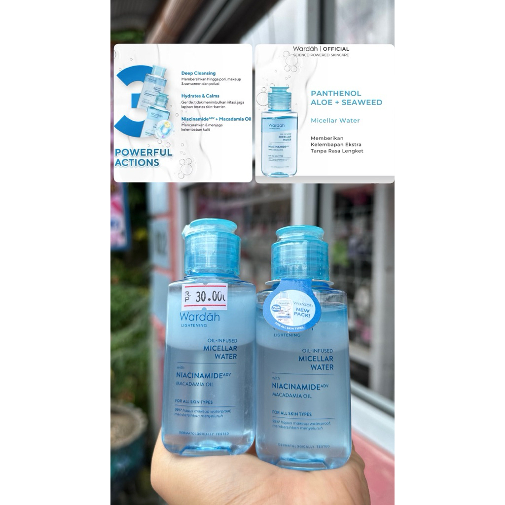 Wardah Micellar Water Make Up Remover Pembersih Make Up Wajah