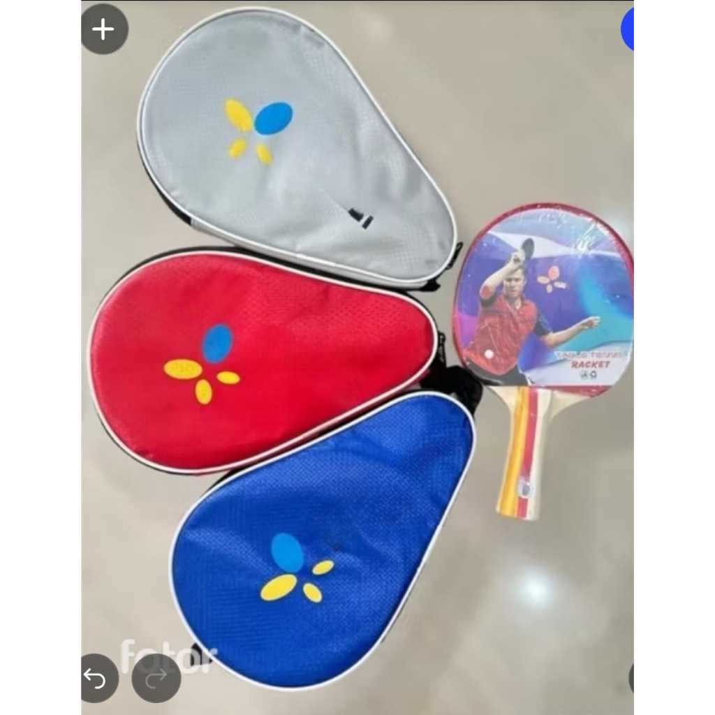 BET BAT BED BAD TENIS MEJA RACKET ISI 2 TAS FULL COVER -  FULL SET KARET TEBAL
