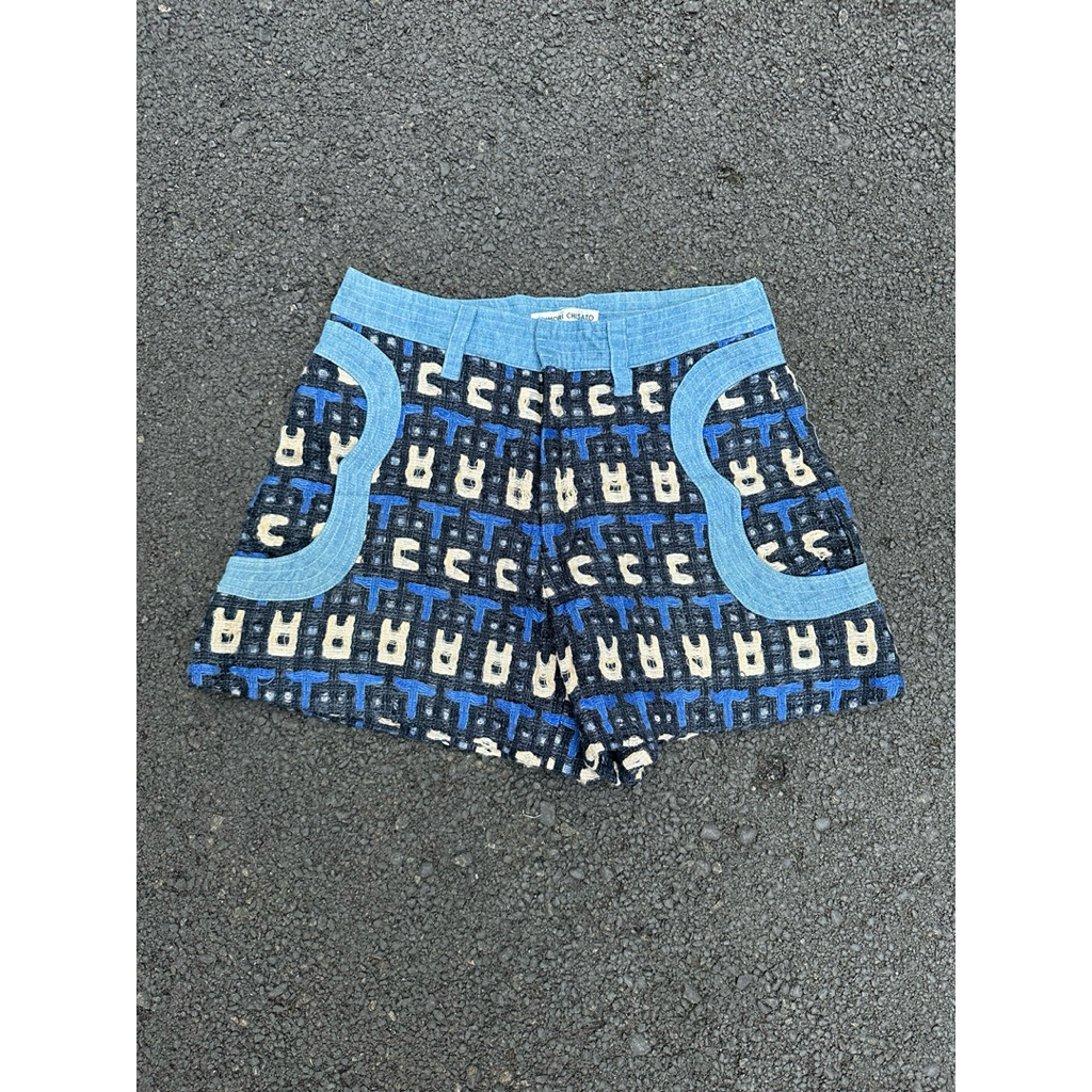 TSUMORI CHISATO BY ISSEY MIYAKE JAPAN PATTERN KNIT WOMEN SHORT PANTS
