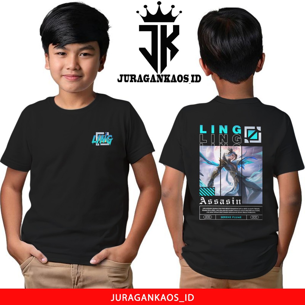 JuraganKaos Anak Motif Mobile Legend Ling Serene Plume - Kaos Anak Usia 1 Tahun Sampai 12 Tahun - Ka