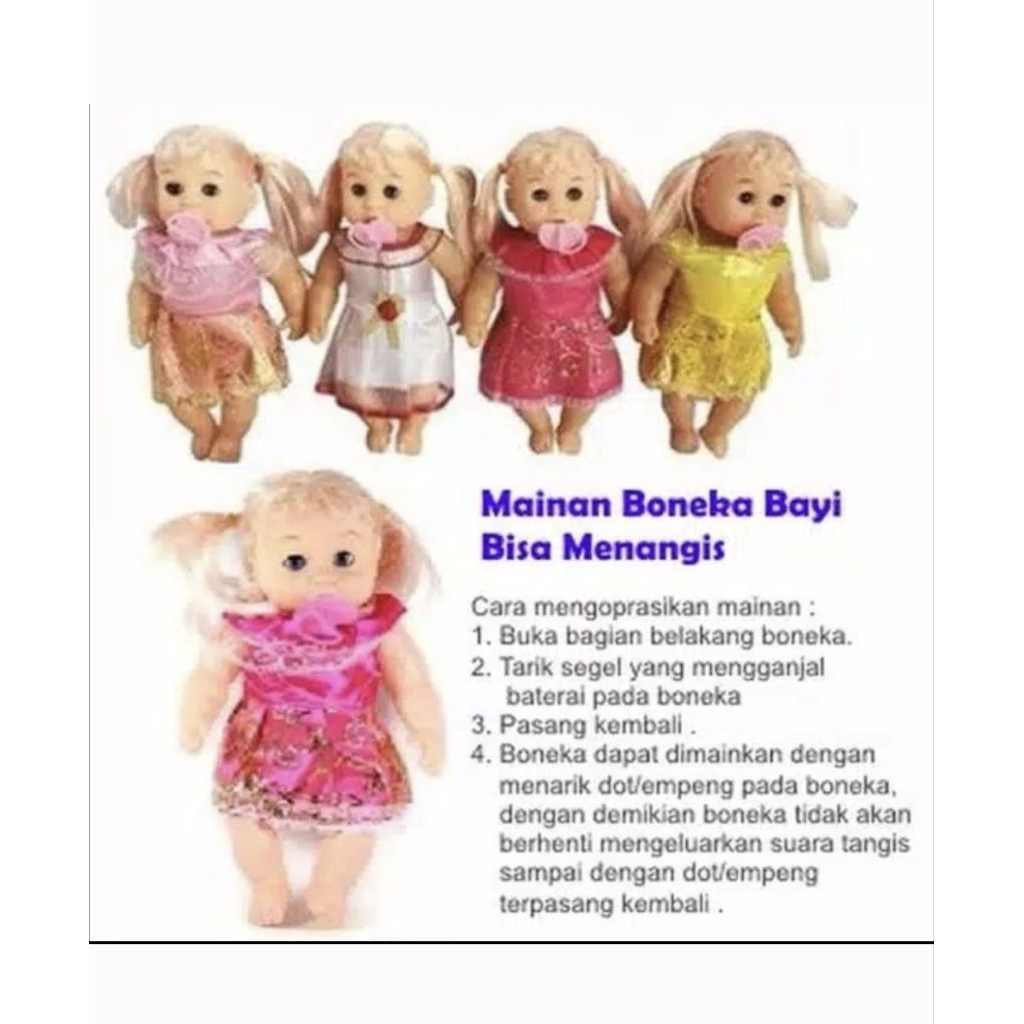 Mainan Boneka Bayi Dot Empeng Suara Menangis Mama Papa Lucu Murah Kantong