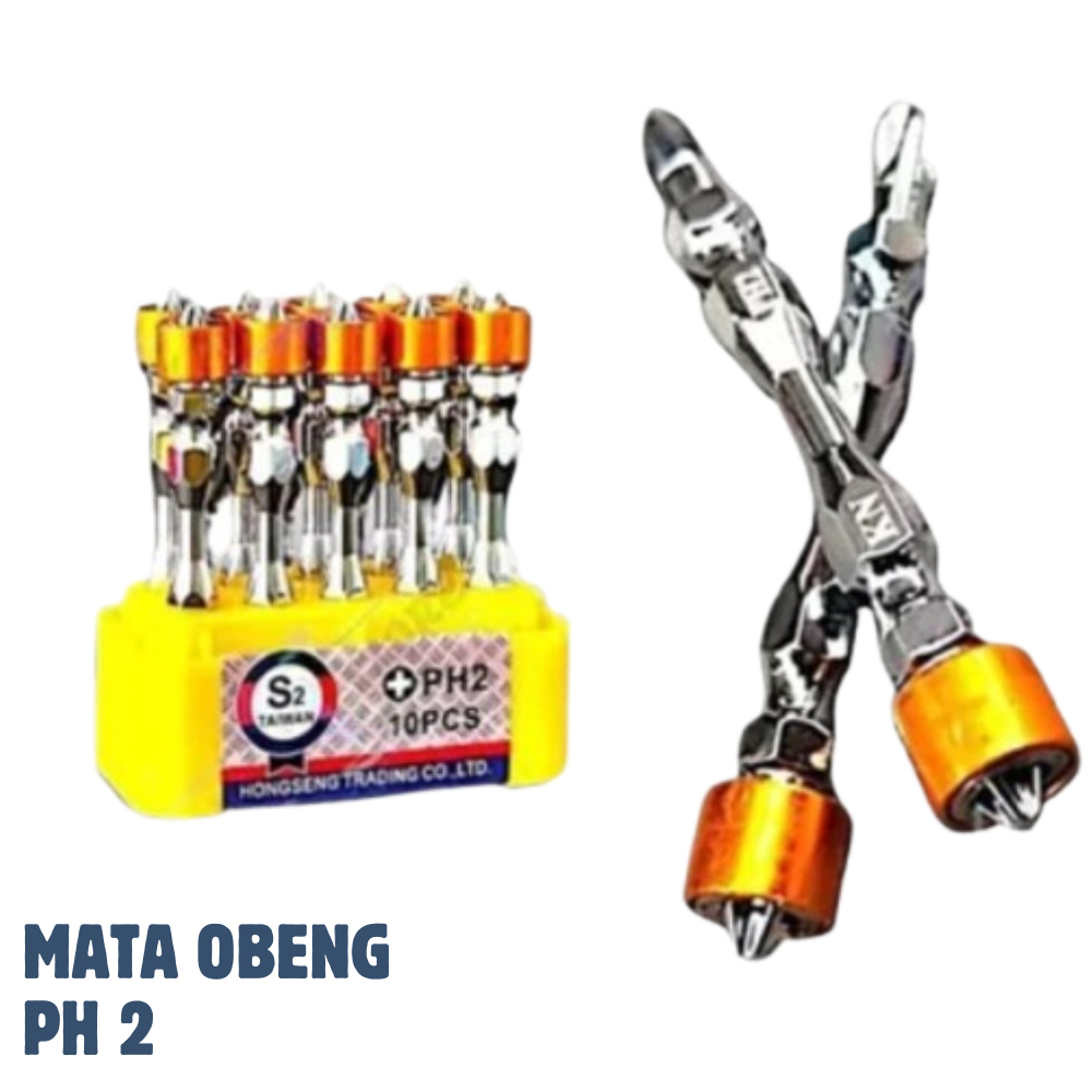 Mata obeng magnet baja mata obeng angin magnet  PH2 65mm double ended screwdriver bits