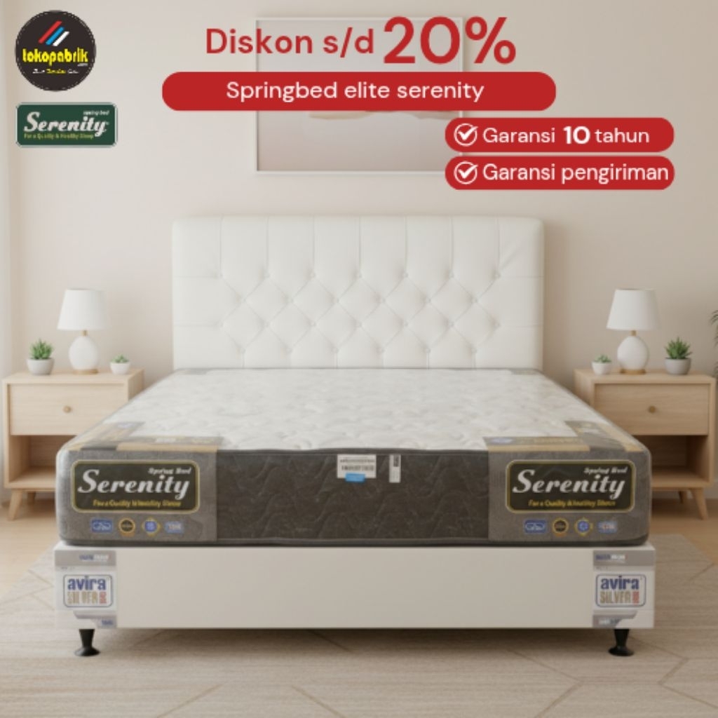 1set divan + Springbed serenity T26 cm kasur springbed serenity superstar springbed 160x200 springbe
