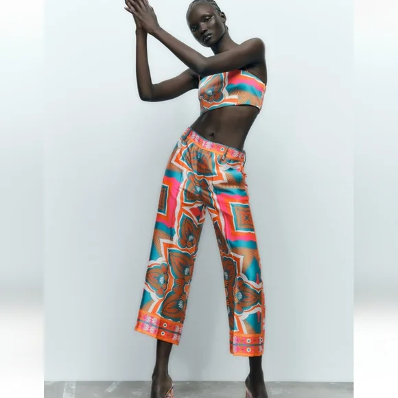 ZARA FLORAL PRINTED CROP TANK TOP