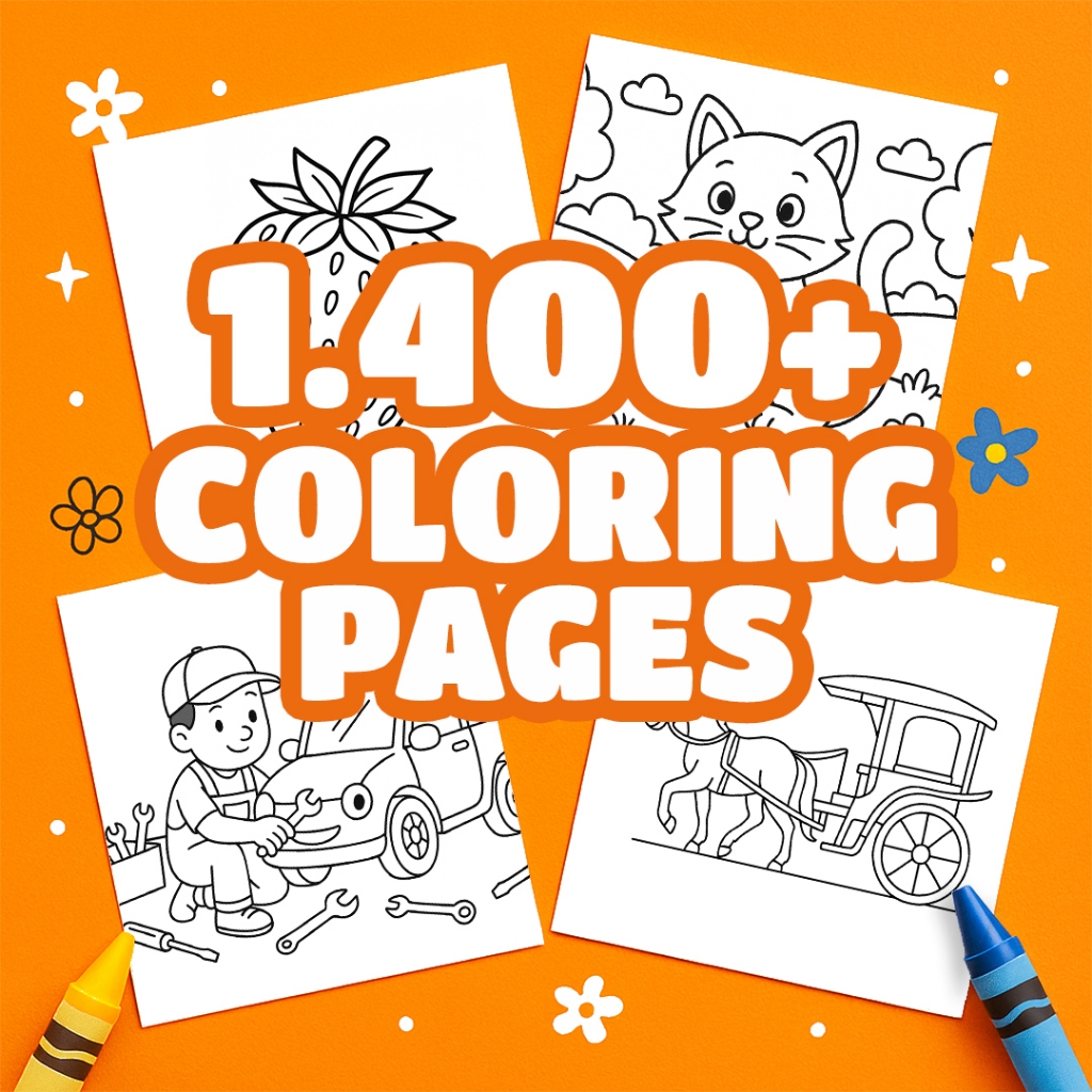 Worksheet Mewarnai Anak TK/PAUD - Lembar Mewarnai Anak (File Siap Cetak)