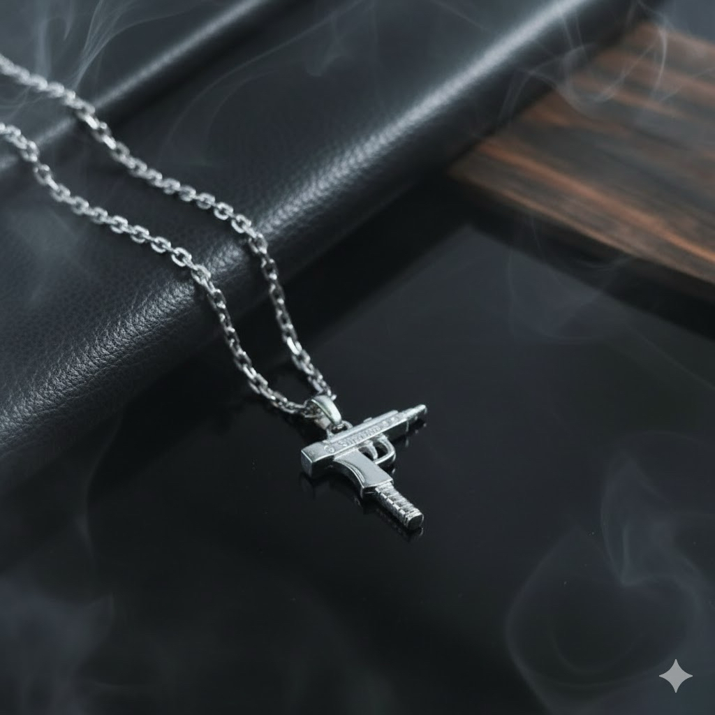 kalung silver uzi