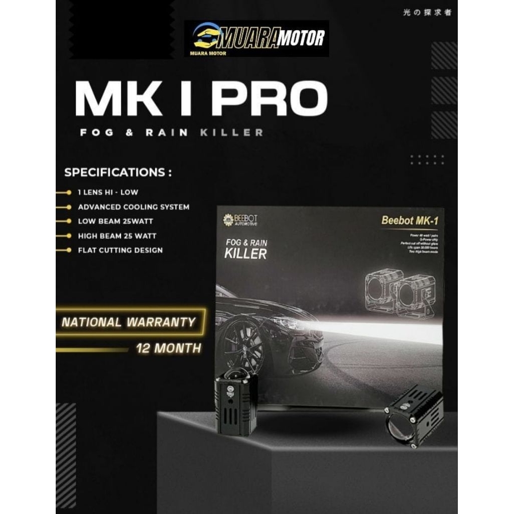 BEEBOT MINI PROJIE MK I PRO ( 1 Box isi 4 pcs, Tembus hujan & kabut )
