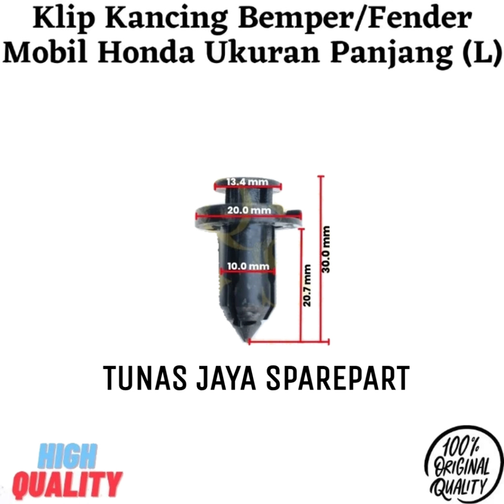 Klip Kancing Bemper / Fender Mobil Honda (L) | Klip Body Mobil Ukuran Panjang TERMURAH | Ready Stock