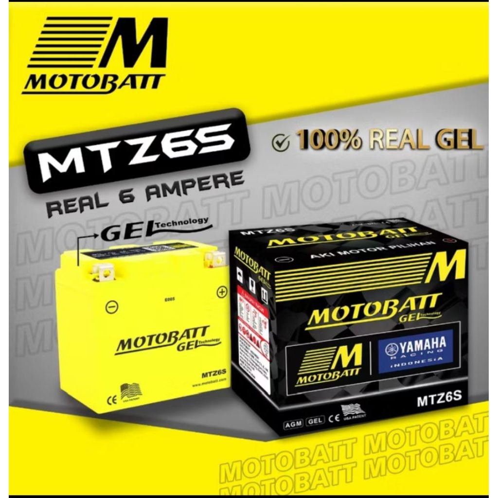 MOTOBATT MTZ6S AKI KERING GELL AKI MOTOR NMAX AEROX ADV PCX 12V 6AH GELL MOTOBATT