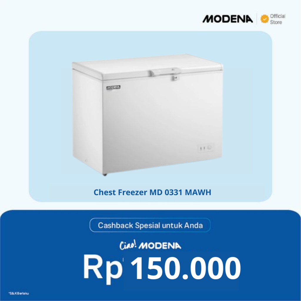MODENA MD 0331 MAWH Professional Chest Freezer Box 330 Liter