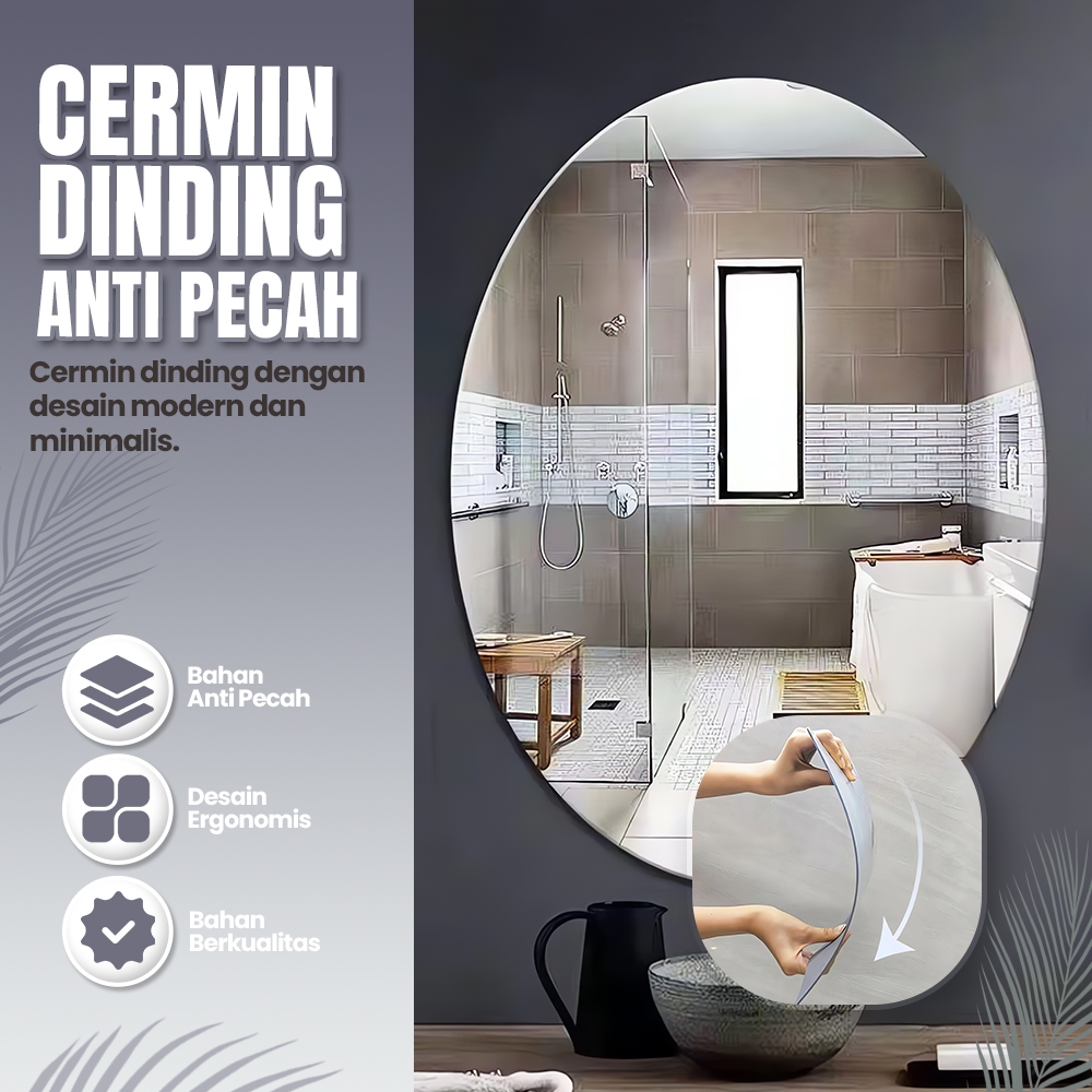 Kaca Hd Cermin Dinding Tempel Anti Pecah