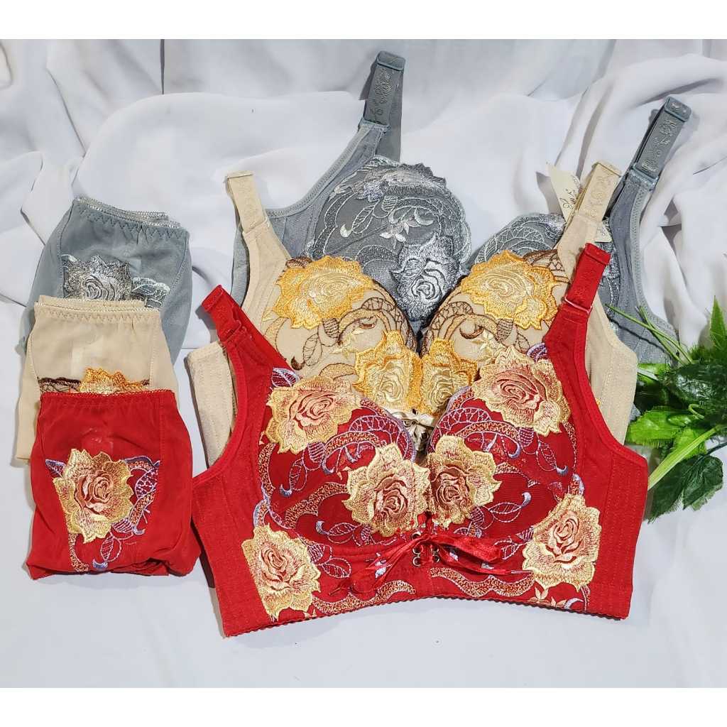 Bra Set Bra Push up BH Tanpa Kawat Renda Bralette Bra High quality kait 4 Setelan Bra CD 1213set