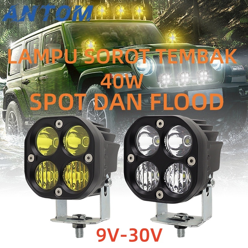 D1 Lampu Sorot Tembak Motor Laser Gun Lampu LED Motor Beat untuk Sepeda Motor Mobil 40W 12V-24V